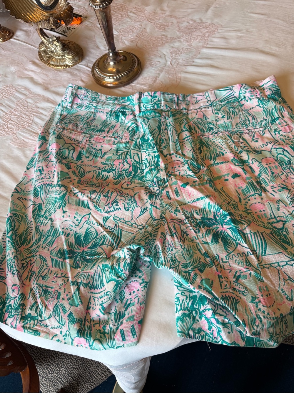 Lilly Pulitzer Pink & Teal Tropical Lined Shorts